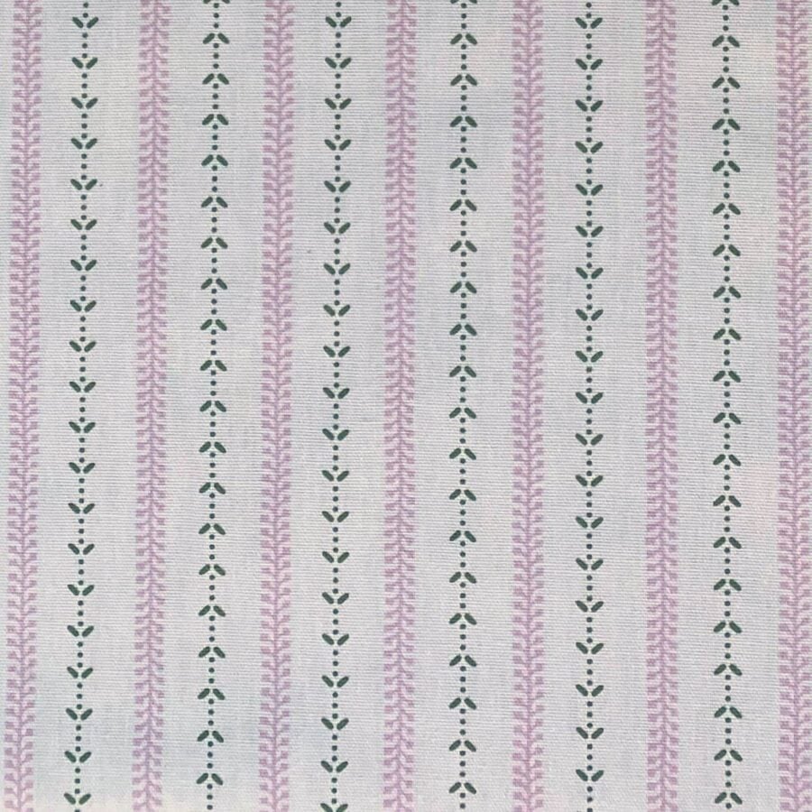 Maya Stripe Ivory - Pink and Leaf Green