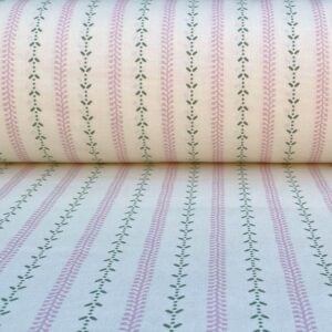 Maya Stripe Ivory - Pink and Leaf Green - Image 3