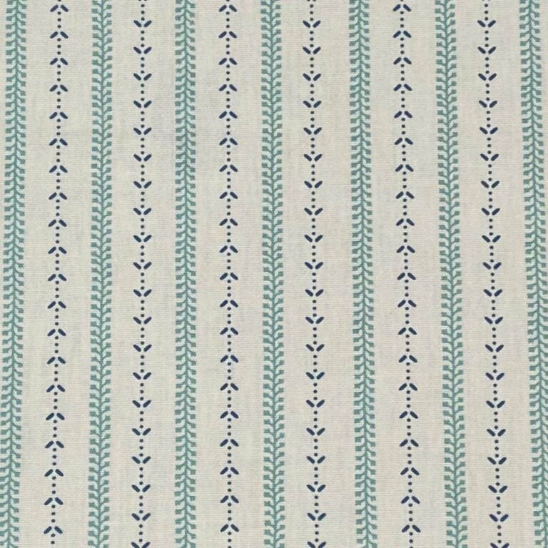 Maya Stripe Ivory - Seagreen and Indigo - Image 2