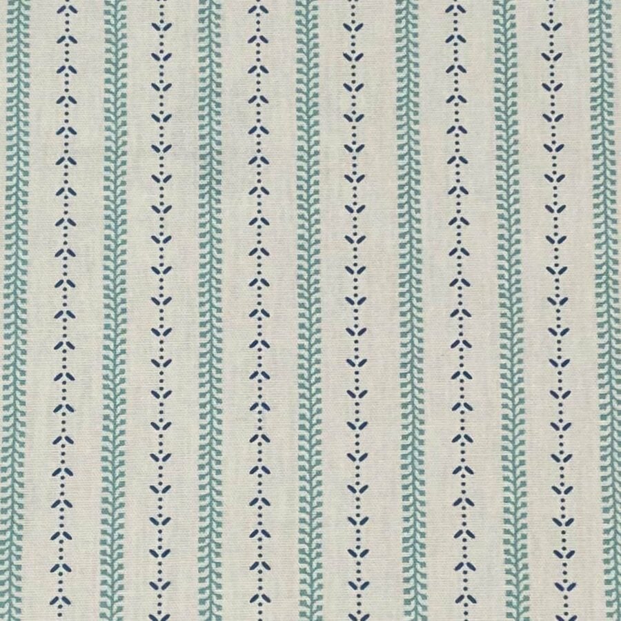 Maya Stripe Ivory - Seagreen and Indigo