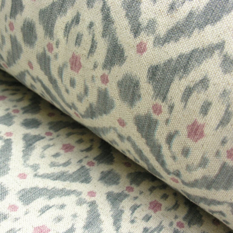 Extra Wide Fabric blue ikat