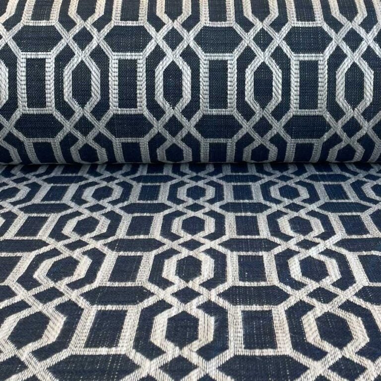 Upholstery Fabric Lattice - Navy - Image 5