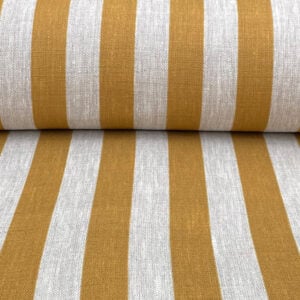 Beta Linen Stripe - Ochre - Image 3