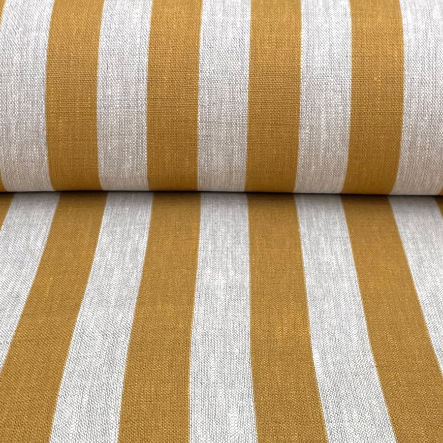 Beta Linen Stripe - Ochre