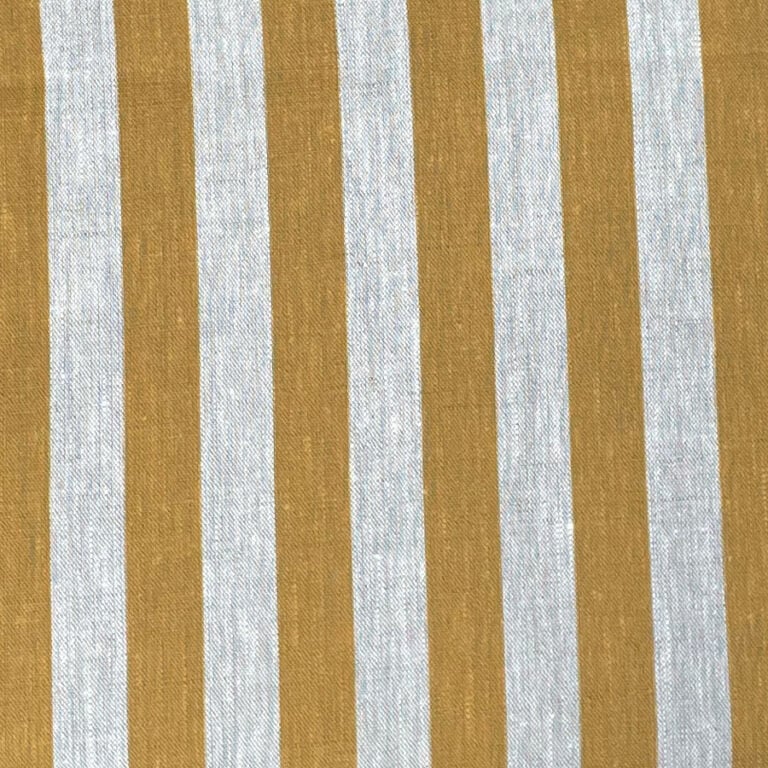 Beta Linen Stripe - Ochre - Image 2