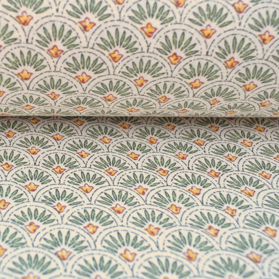 Scallop Cotton Print - Green