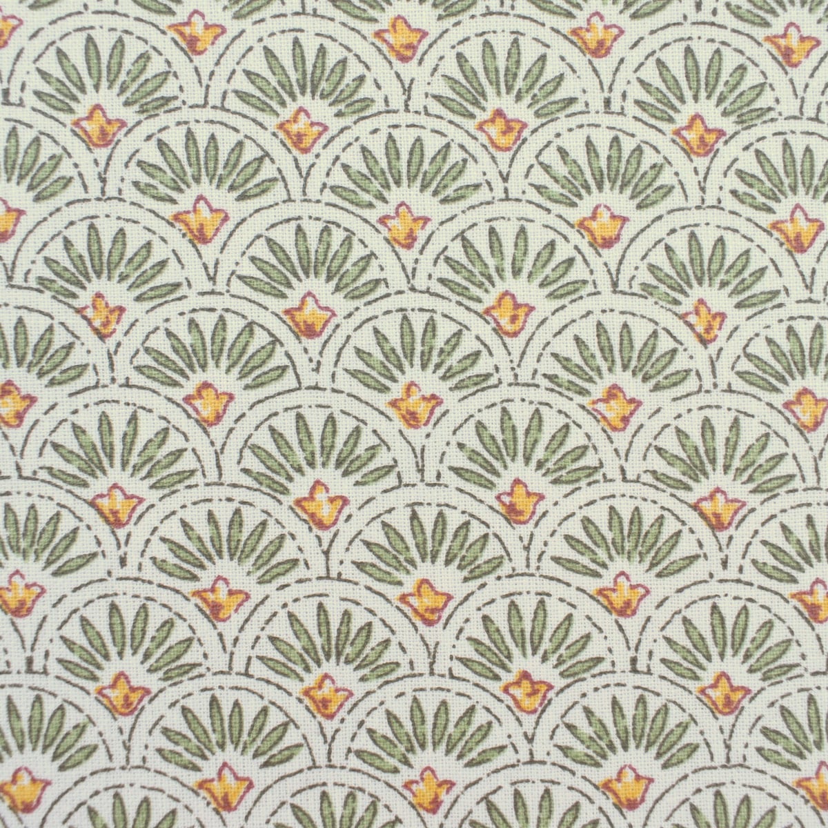 Scallop Cotton Print - Green - Image 2