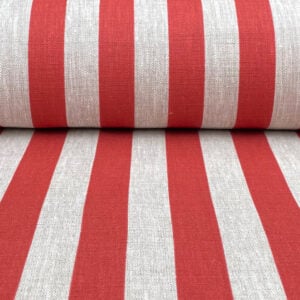 Beta Linen Stripe - Red - Image 3
