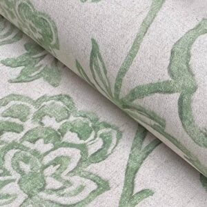 Extra wide fabric with green design