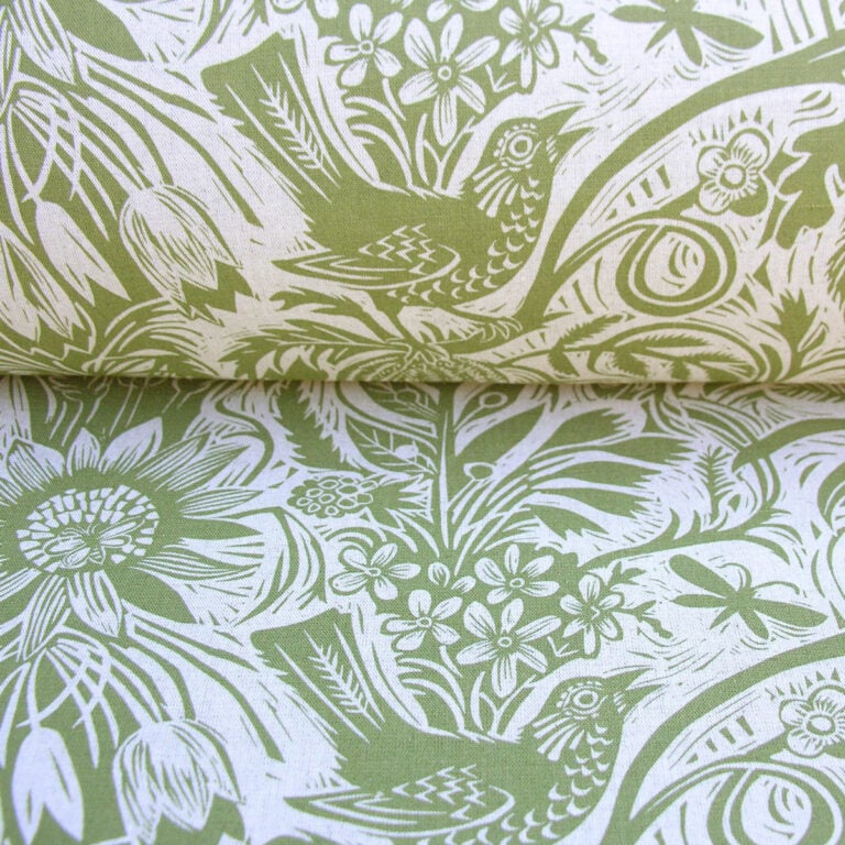 Mark Hearld Squirrel and Sunflower - Olive Green - Image 3