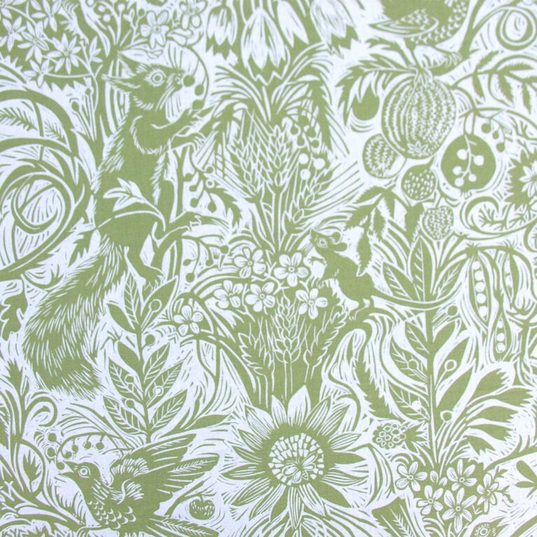 Mark Hearld Squirrel and Sunflower - Olive Green - Image 2