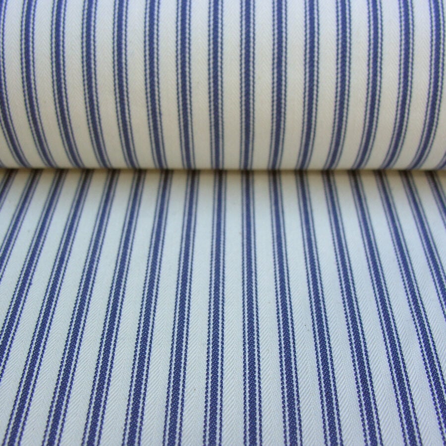 Ticking Fabric - Navy