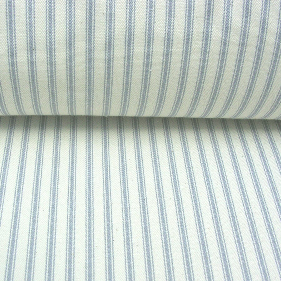Ticking Fabric - Silver Grey