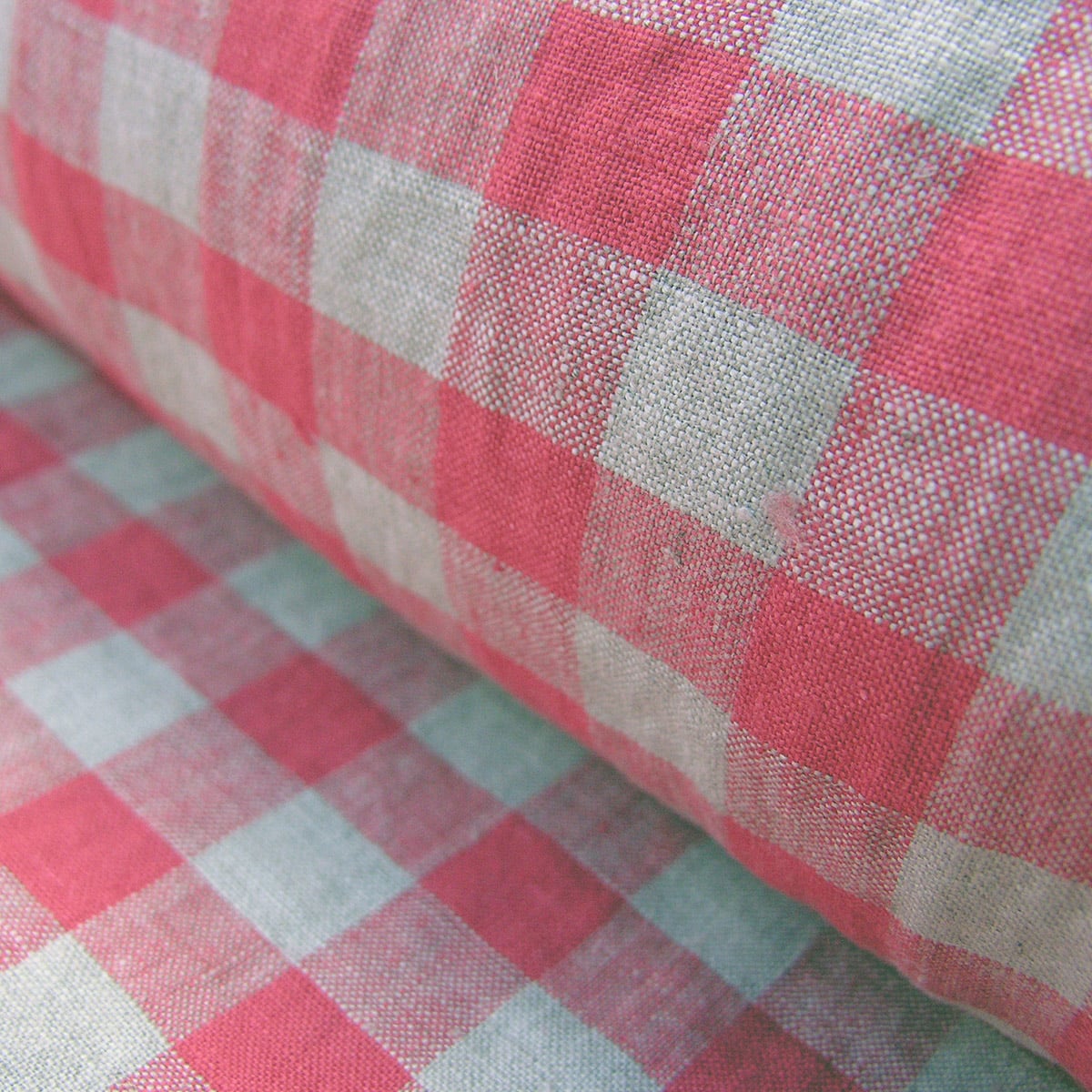 Washed Linen Check Rhubarb - Image 1