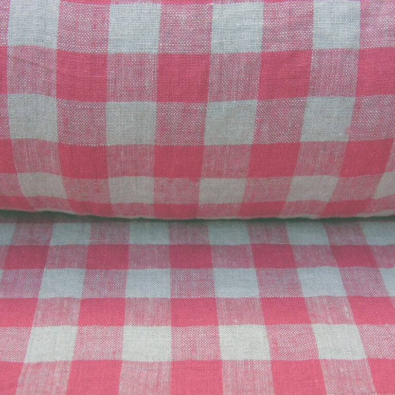 Washed Linen Check Rhubarb - Image 3