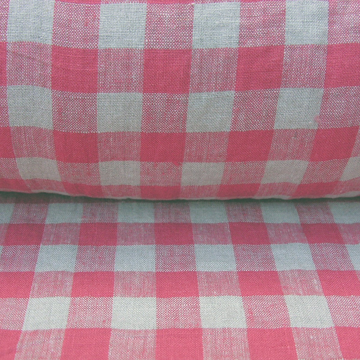 Washed Linen Check Rhubarb - Image 3