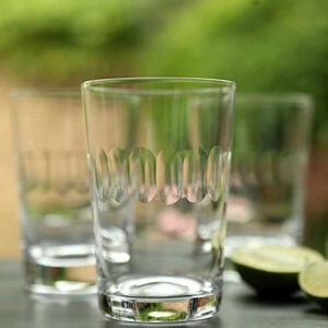 Set of Six Crystal Tumblers Lens Design