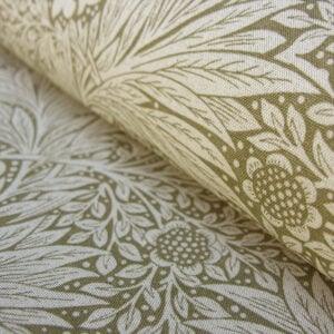 William Morris Marigold - Olive and Linen - Image 1