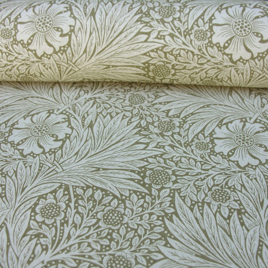 William Morris Marigold - Olive and Linen