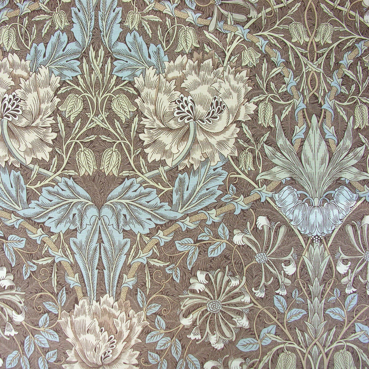 William Morris Honeysuckle & Tulip - Brown and Blue - Image 2