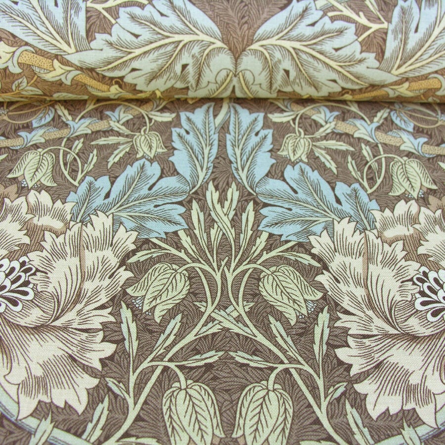 William Morris Honeysuckle & Tulip - Brown and Blue