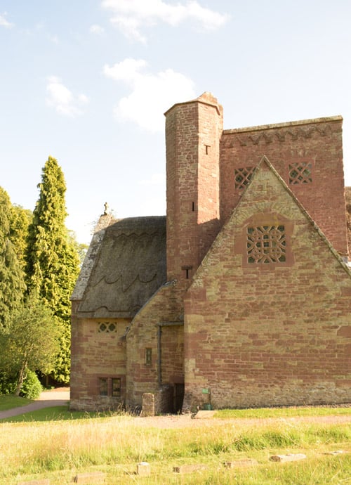 North Elevation, showing "knotwork" windows.
