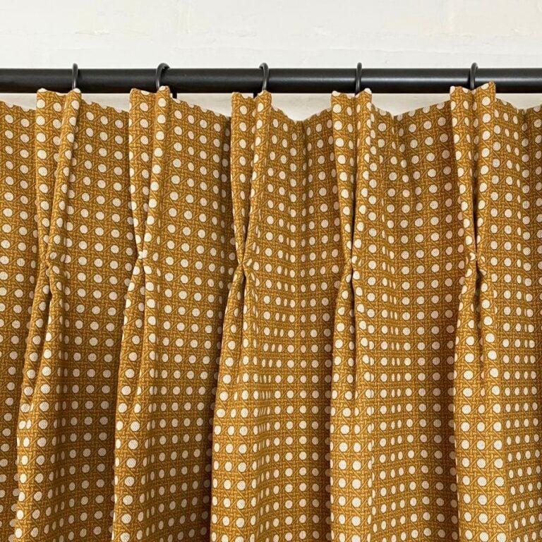 a Double Pleat Curtain Heading made by hand