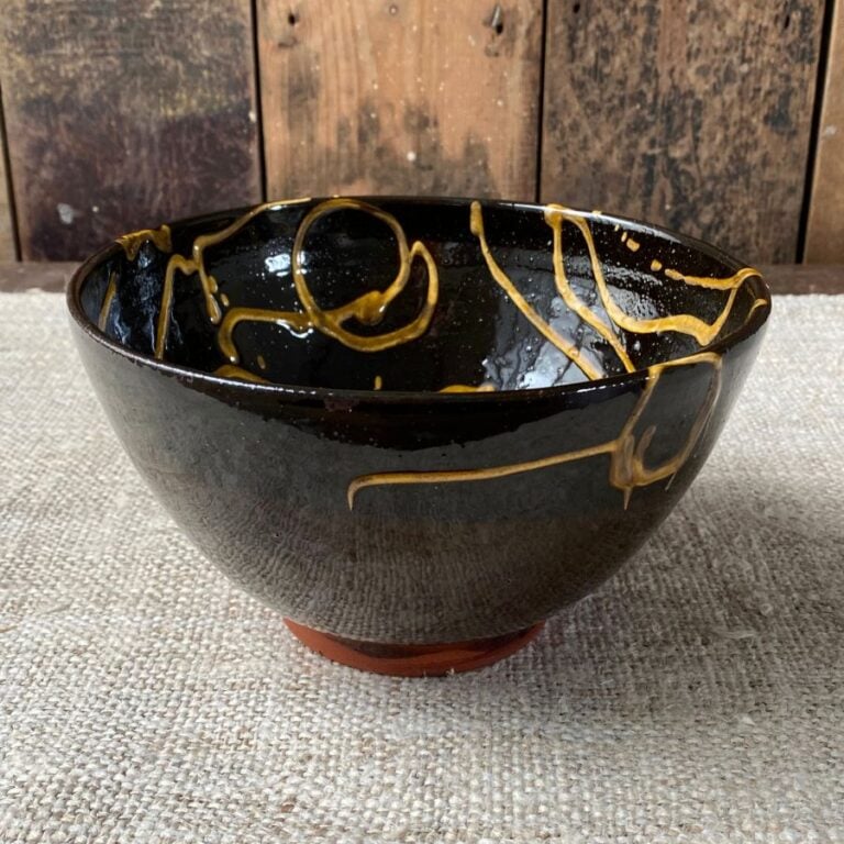 Erica Taylor Low Deep Footed Bowl - Black ETD3