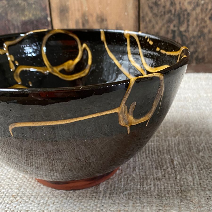 Erica Taylor Low Deep Footed Bowl - Black ETD3
