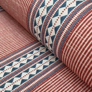 Extra Wide Aztec Stripe - Red Indigo