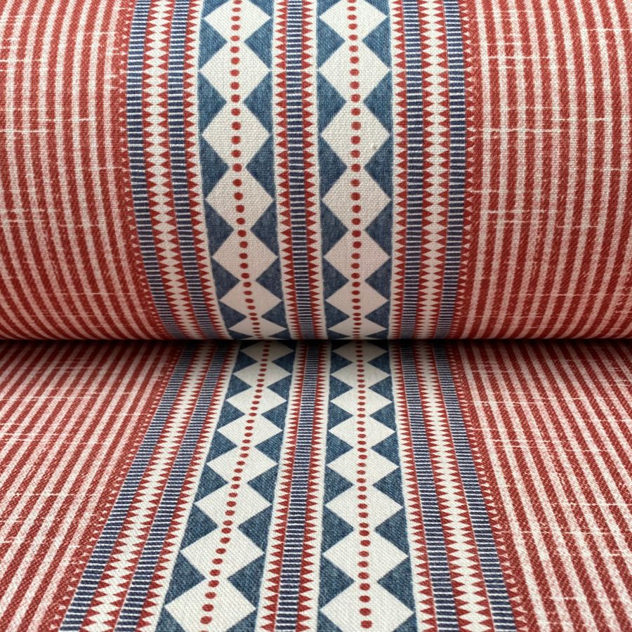 Extra Wide Aztec Stripe - Red Indigo