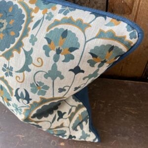 Karabair Cushion  - Teal, Ink & Ochre - Image 2