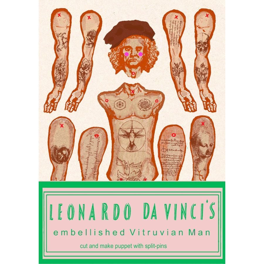 Da Vinci's Vitruvian Man - Cut out & make paper puppet