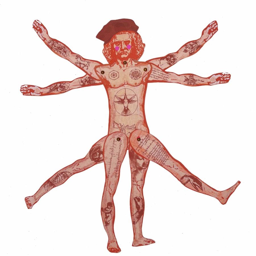 Da Vinci's Vitruvian Man - Cut out & make paper puppet