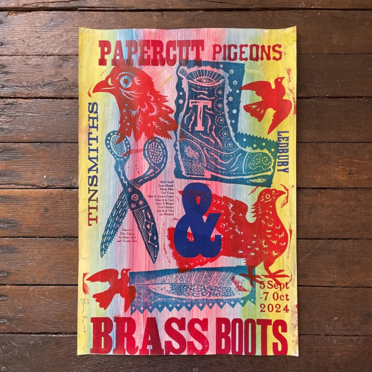 Paper Cut Pigeons & Brass Boots Poster - No.27
