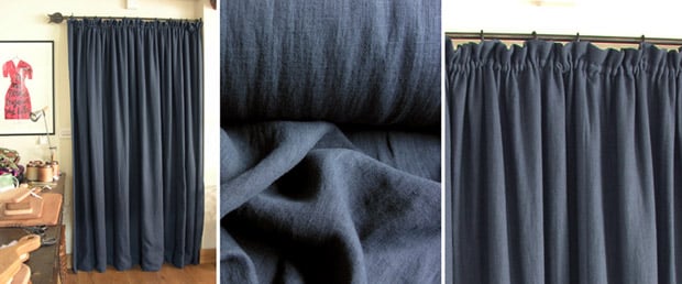 washed linen curtain