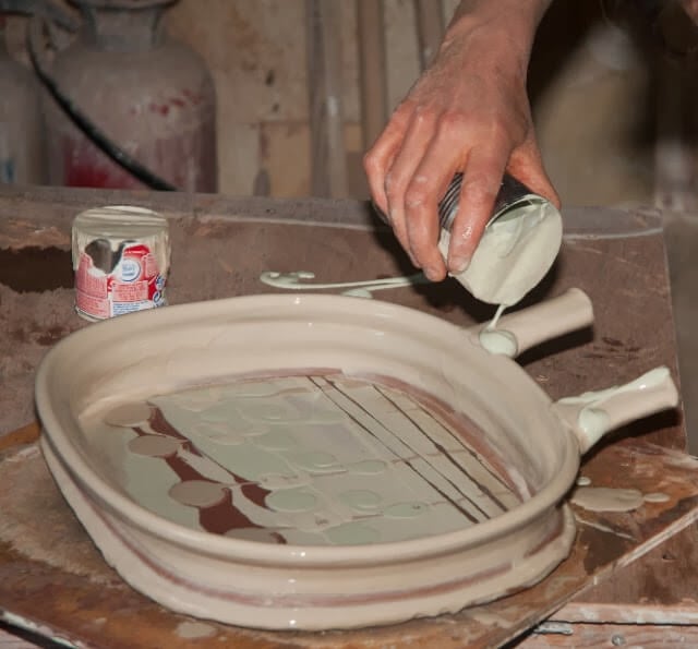 detailing the handle of a baker