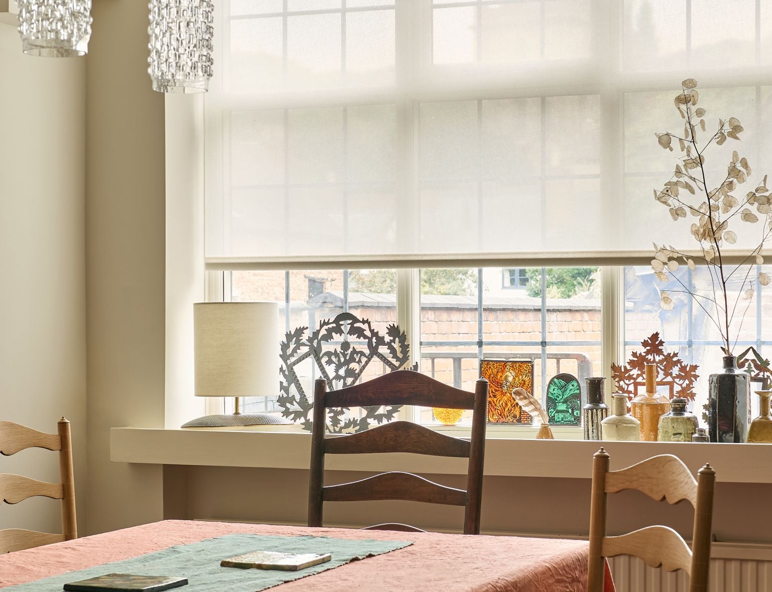sheer Roller Blind in ivory
