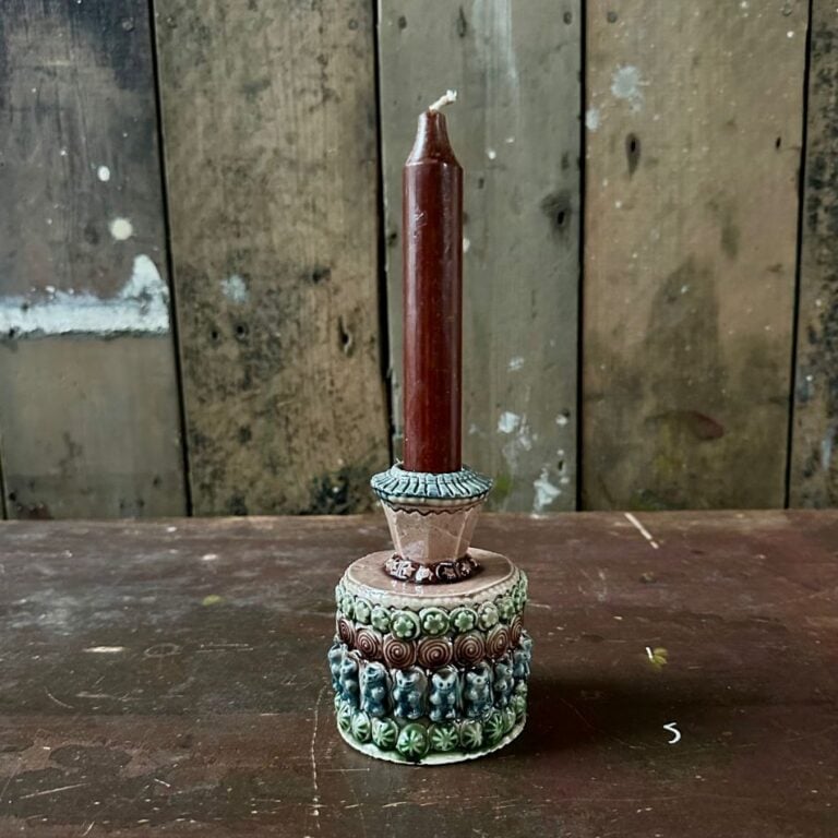 French pottery Candlestick