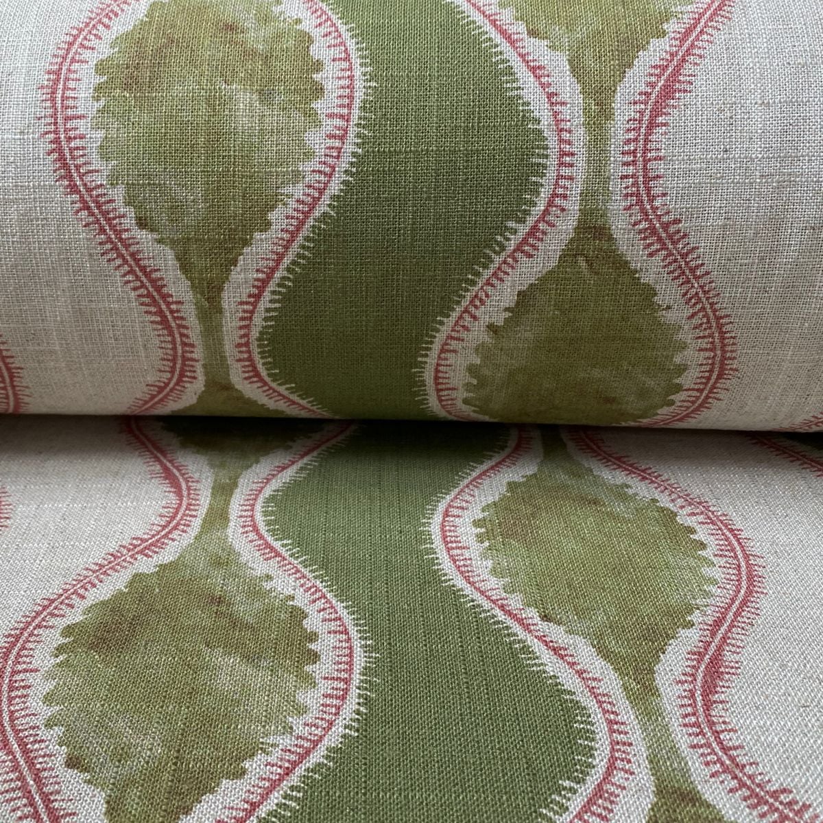 Sissinghurst Stripe Sage and Strawberry - Image 3