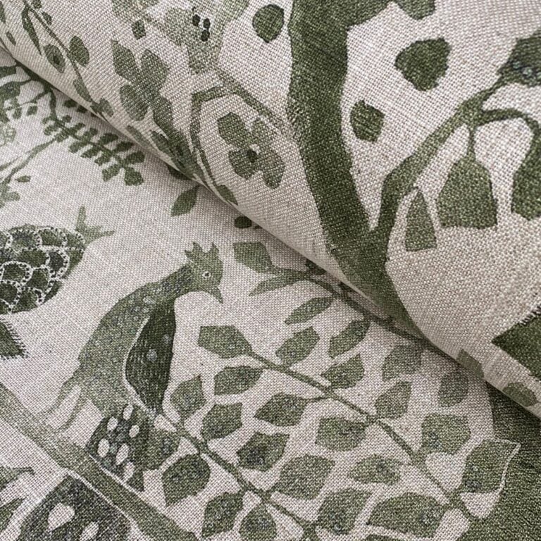 Tinsmiths Oxiana Extra Wide Fabric Forest Green