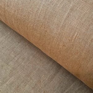 Tinsmiths French Washed Linen Fabric Buckskin Brown