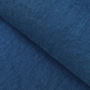 Tinsmiths French Washed Linen Fabric Prussian Blue