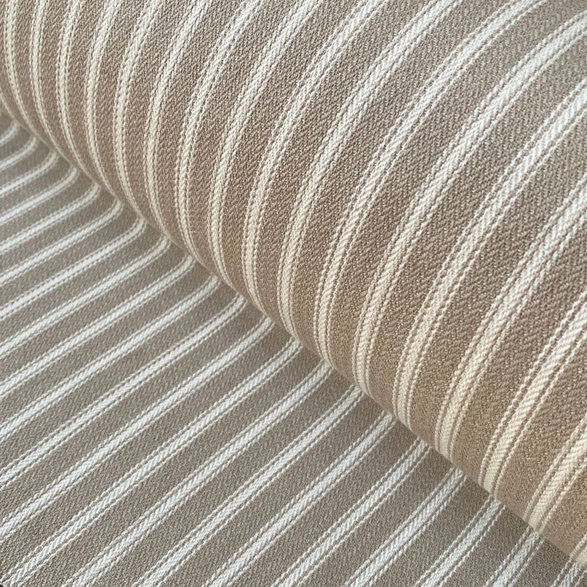 Ticking Stripe Fabric in natural & ivory