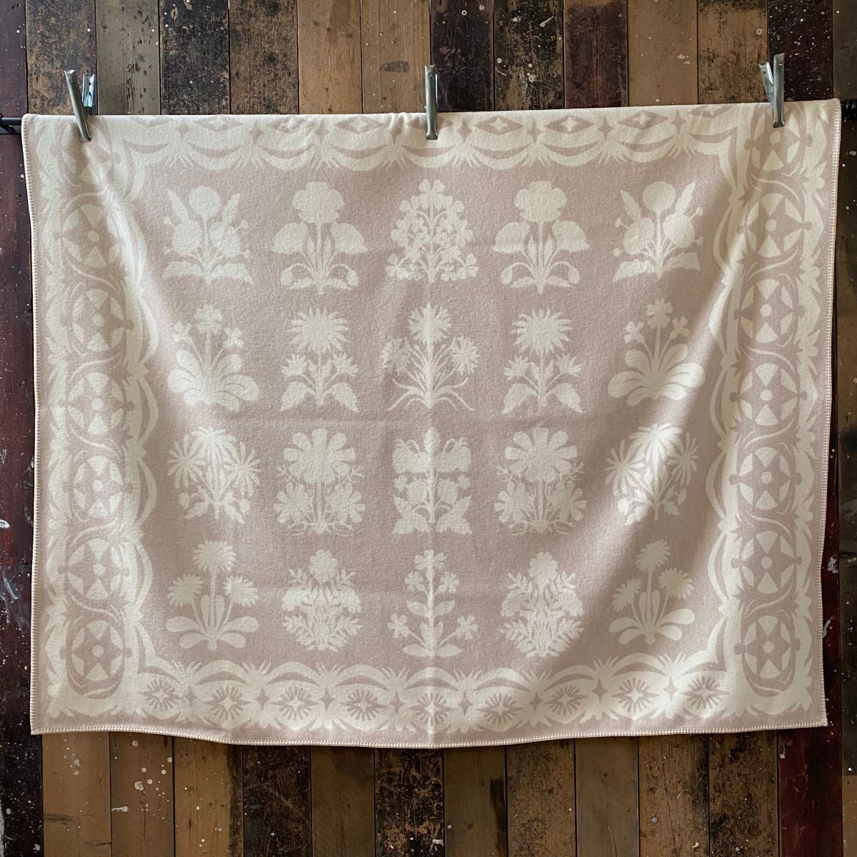 papercut flowers wool blanket