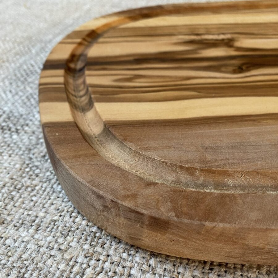 Olive Wood Serving Board with Indent