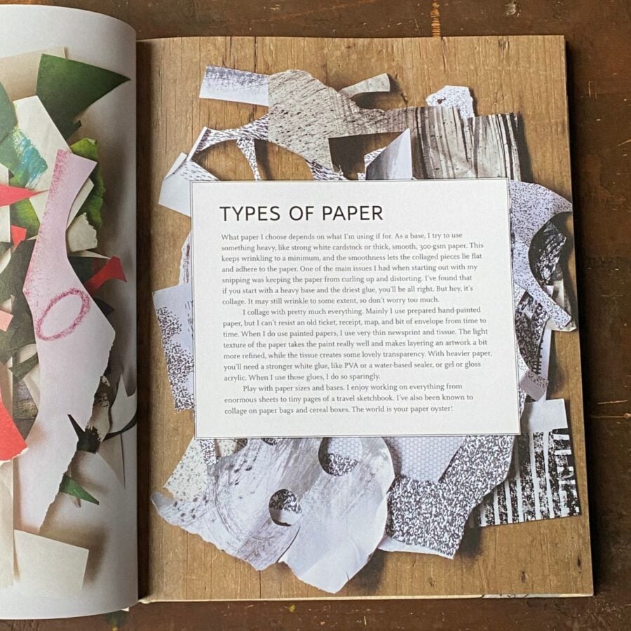 Instruction page of Cut Paper Pictures book by Clover Robin