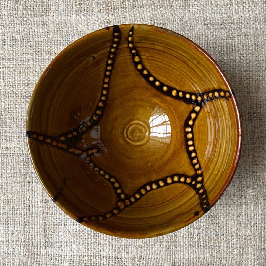 Erica Taylor Low Ceramic deep bowl in an amber glaze