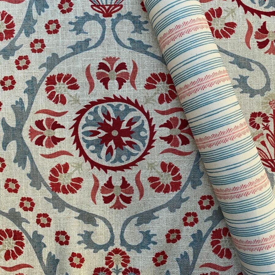 Extra Wide Eden Suzani Strawberry & Duckegg
