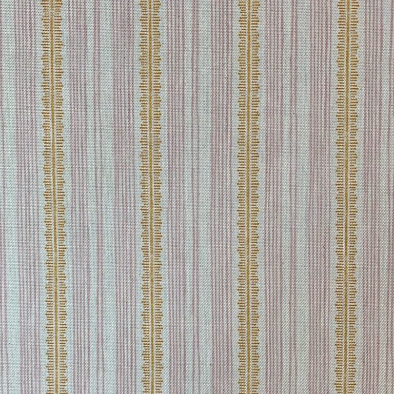 Tinsmiths Striped Feather Stripe Fabric on a roll in carnation pink & orange gold